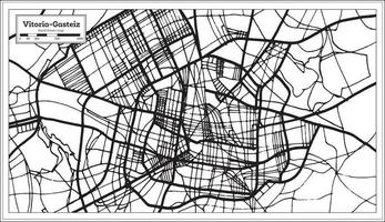 Vitoria Gasteiz Spain City Map in Retro Style. Outline Map. vector