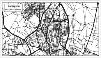 Cartagena Spain City Map in Retro Style. Outline Map. vector