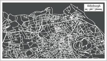 Edinburgh Scotland City Map in Retro Style. Outline Map. vector