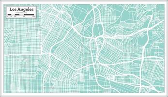 mapa de la ciudad de los angeles california usa en estilo retro. esquema del mapa. vector