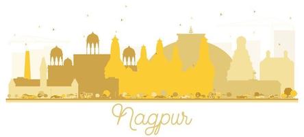 Nagpur India City skyline golden silhouette. vector