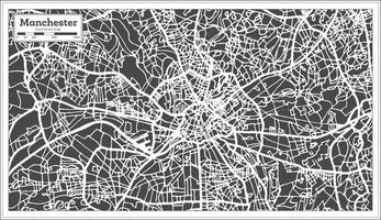 Manchester England City Map in Retro Style. Outline Map. vector