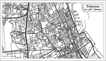 Palermo Italy City Map in Retro Style. Outline Map. vector