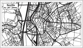 Seville Spain City Map in Retro Style. Outline Map. vector