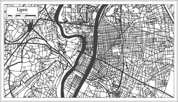 mapa de la ciudad de lyon francia en estilo retro. esquema del mapa. vector