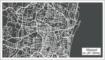 Chennai India City Map in Retro Style. Outline Map. vector