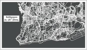 Balikpapan Indonesia City Map in Retro Style. Outline Map. vector