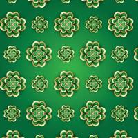 St. Patrick's Day Pattern with 3d Clover. vector