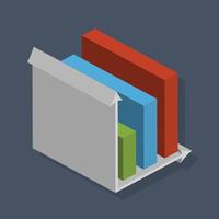 Graph - Isometric 3d illustration. vector