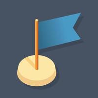 Flag - Isometric 3d illustration. vector