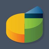 Pie chart - Isometric 3d illustration. vector