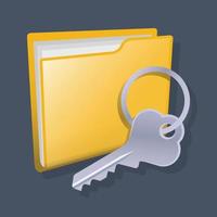 Folder key - Isometric 3d illustration. vector