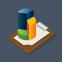 Pie chart - Isometric 3d illustration. vector