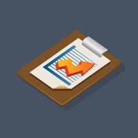 Growth report - Isometric 3d illustration. vector