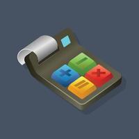 Calculator - Isometric 3d illustration. vector