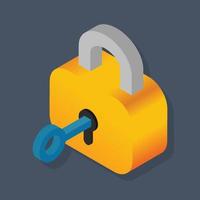 Lock - Isometric 3d illustration. vector