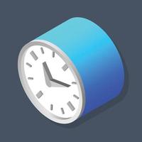 hora del reloj - ilustración 3d isométrica. vector