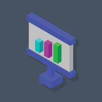 Graph presentation - Isometric 3d illustration. vector