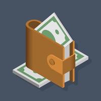 Wallet - Isometric 3d illustration. vector