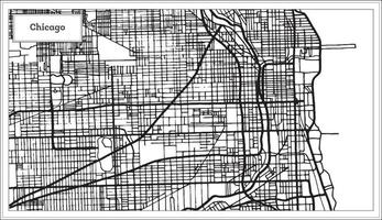 Chicago Illinois USA Map in Black and White Color. vector