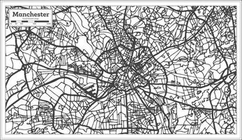 Manchester England City Map in Retro Style. Outline Map. vector