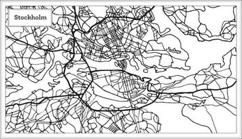 mapa de estocolmo suecia en color blanco y negro. vector