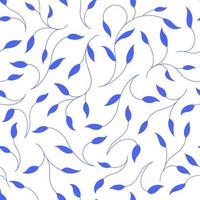 Blue branches pattern on white background. vector