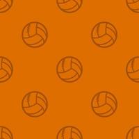 Pattern of retro soccer balls in a linear style on a terracotta background for printing and design.Vector illustration. vector