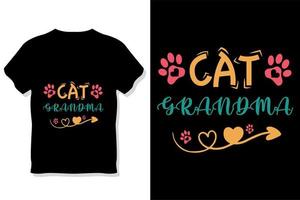 tipografía de gato o diseño de camiseta de abuela de gato vector