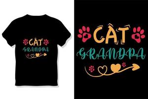 tipografía de gato o diseño de camiseta de abuelo de gato vector