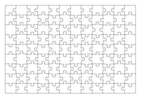 Jigsaw puzzle game or quiz blank grid template vector