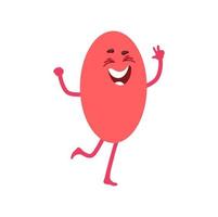 Oval math shape character, happy laughing figure vector