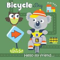 koala andar en bicicleta gracioso animal dibujos animados