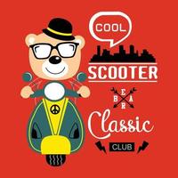scooter classic club funny animal cartoon,vector illustrationscooter classic club funny animal cartoon vector