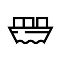 Container ship linear icon on white background. Vector illustration