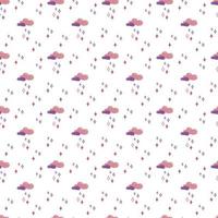 Cloud and stars pattern1. Seamless pattern with cute stars and clouds. Doodle cartoon color vector illustration.