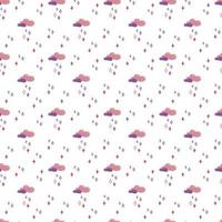 Cloud and stars pattern1. Seamless pattern with cute stars and clouds. Doodle cartoon color vector illustration.