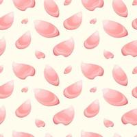 Pattern with petals of peony, pink rose on light white background vector