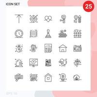 Universal Icon Symbols Group of 25 Modern Lines of design grinding gift grinder wrapper Editable Vector Design Elements