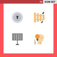 4 Creative Icons Modern Signs and Symbols of keyhole creative custom battery idea Editable Vector Design Elements