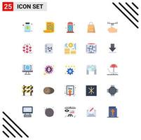 User Interface Pack of 25 Basic Flat Colors of cleaning bath box shop ecommerce Editable Vector Design Elements