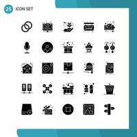 25 Creative Icons Modern Signs and Symbols of ecology close system board protecting Editable Vector Design Elements