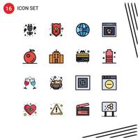 16 Creative Icons Modern Signs and Symbols of orange site global internet browser Editable Creative Vector Design Elements