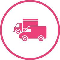 Parked Trucks Vector Icon