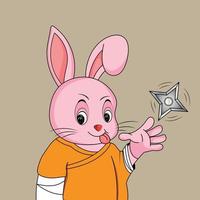 vector de dibujos animados de conejo, personaje de conejo