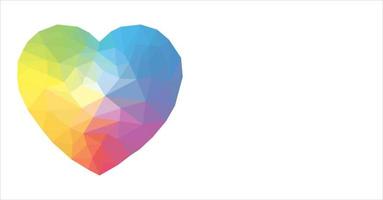 Poster with colorful heart in style with place for text vector