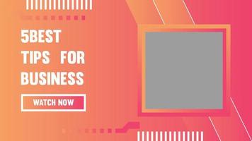 Editable Business Tips Video Thumbnail, Free Vector Banner Template