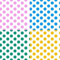 Set of abstract background with polka dot colors. vector