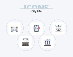 city life flat icon pack 5 diseño de iconos. . la vida. la vida. ciudad. la vida vector