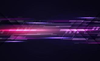 Modern abstract high speed movement. Technology futuristic dynamic motion. Glow of bright lines of transport vehicle drive on road highway. Vector illustration